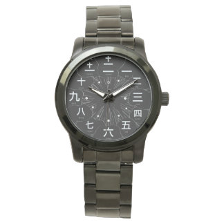 Japan kanji MANGA stil [Black ansikte 2] Armbandsur