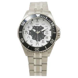 Japan kanji MANGA stil [svarta ansikte] Armbandsur