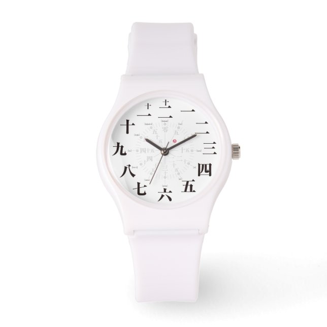 Japan kanji stil [vita ansikte] armbandsur (Framsida)