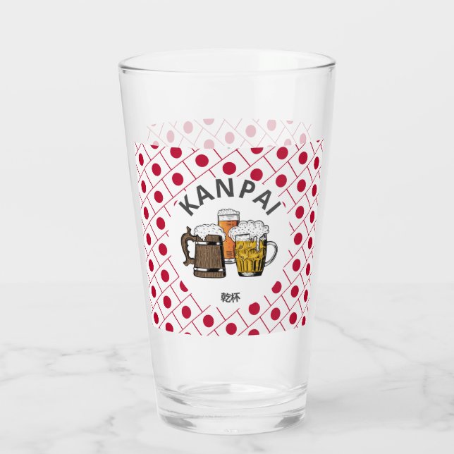 JAPAN Kanpai 乾杯 Stort japanskt öl Glaskopp (Baksida)
