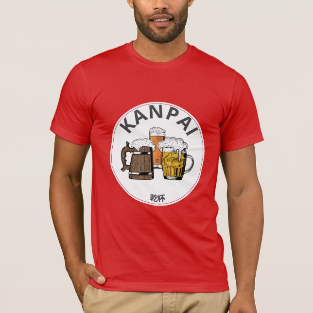 JAPAN Kanpai 乾 杯 Underbar japansk öl T Shirt (Framsida)
