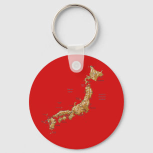 Japan karta Keychain Nyckelring