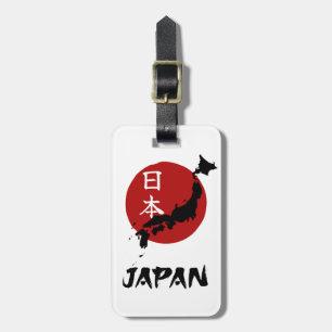 Japan karta med röd sol-dekoration bagagebricka