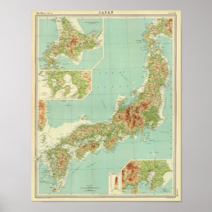 Japan karta med sändningsruttar poster