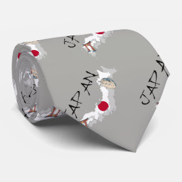 Japan karta och flagga slips