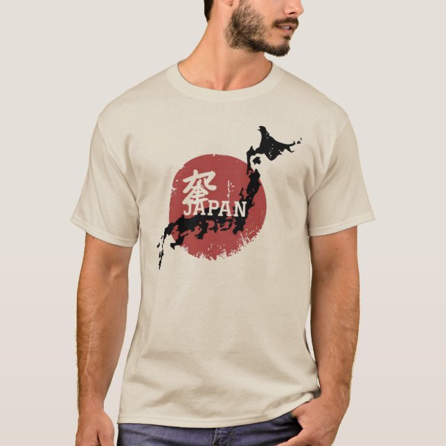 Japan Karta – Uppgående Sol T Shirt (Framsida)