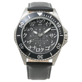 Japan Katakana MANGA stil [svarta ansikte] Armbandsur