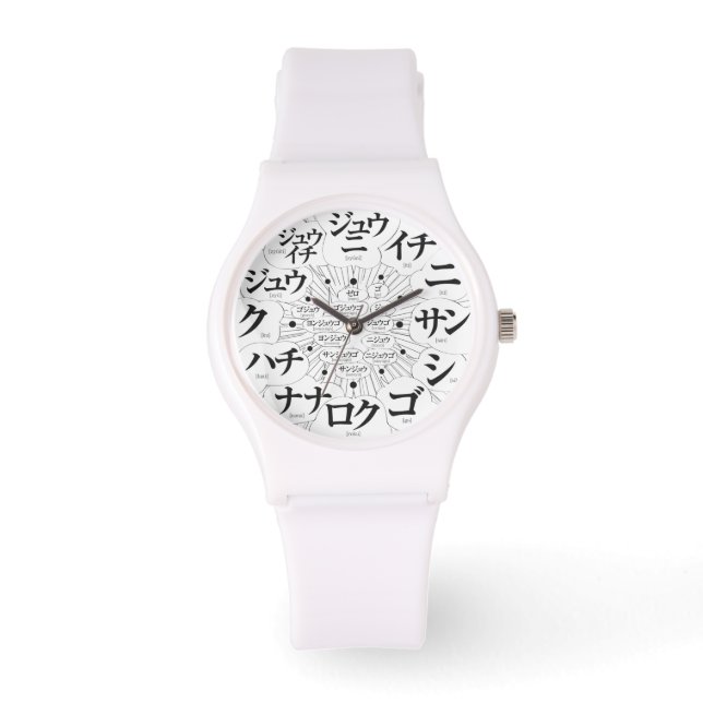 Japan Katakana MANGA stil [vita ansikte] Armbandsur (Framsida)