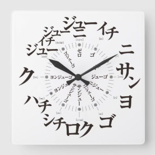 Japan Katakana stil [vit ansikte] Fyrkantig Klocka