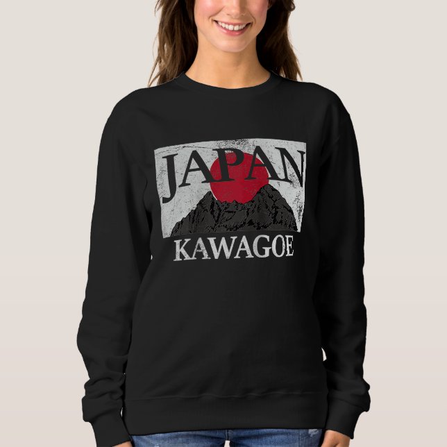 Japan Kawagoe Fuji san flag Raglan Baseball T Shirt (Framsida)