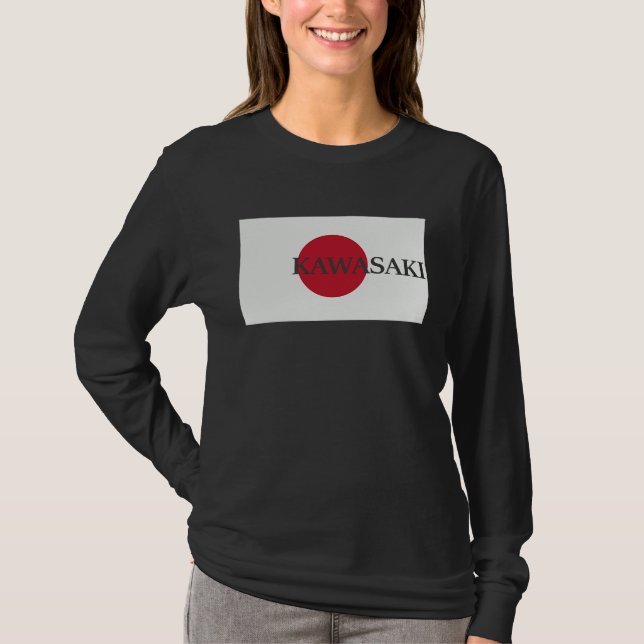 Japan Kawasaki Asia Travel Flag T Shirt (Framsida)