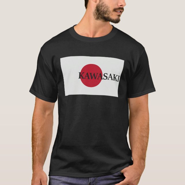 Japan Kawasaki Asia Travel Flag T Shirt (Framsida)