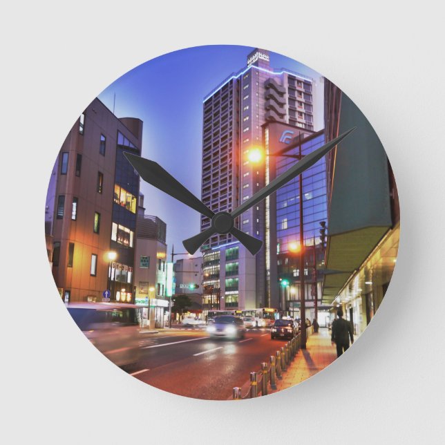 Japan Kitakyushu Town Rund Klocka (Framsida)