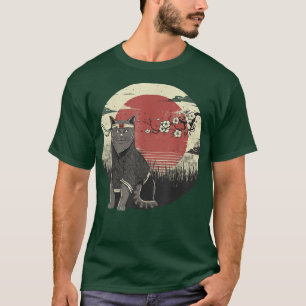 Japan Kitten neko Sakura Cat Anime Retro Japanska T Shirt