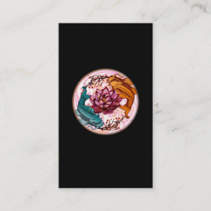 Japan Koi Fish Anime Vatten Lily Pastel Goth Visitkort