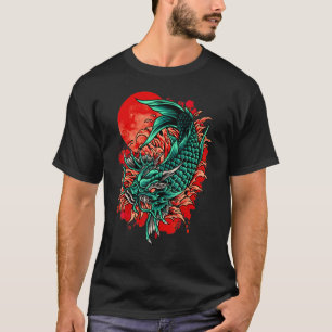 Japan Koi Japansk Fish Cherry Blommar 2 T Shirt