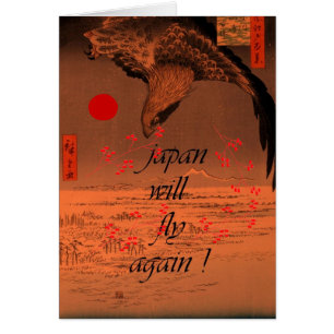 japan kommer att flyga igen hälsningskort