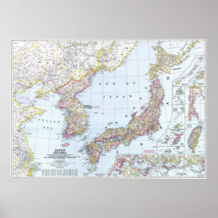 " Japan/Korea: 1945 - karta ... Poster