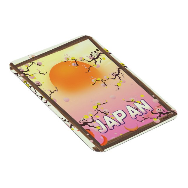 Japan Körsbärsblomstrande Trädgård Magnet (Högersidan)