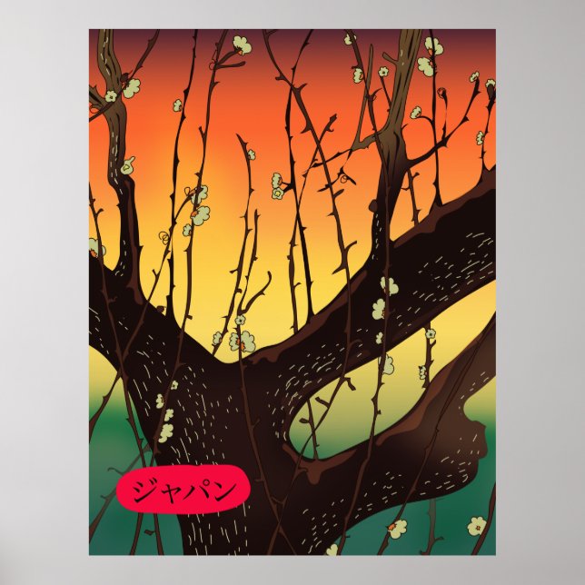 Japan Körsbärsträd Poster (Framsidan)