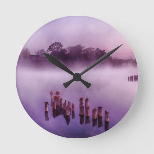 Japan Kumamoto Flytande Island Fog Sjö God Rund Klocka