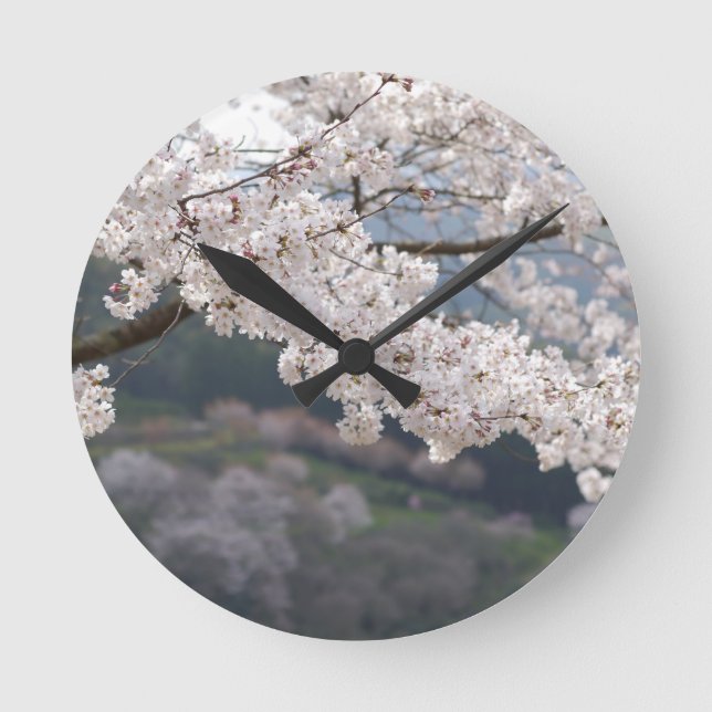 Japan Kumamoto Körsbärsblomning Rund Klocka (Framsida)