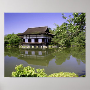 Japan, Kyoto, Japansk trädgård i Heian Shrine Poster