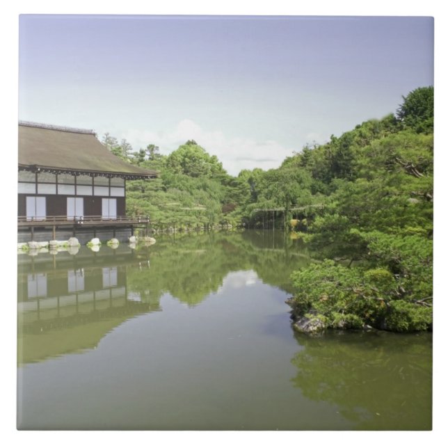 Japan, Kyoto, Japanska trädgården av Heian Shrine  Kakelplatta (Framsidan)