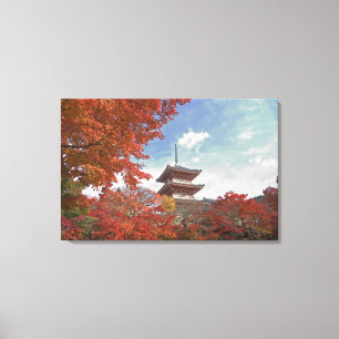 Japan, Kyoto, Pagod i höstfärg Canvastryck