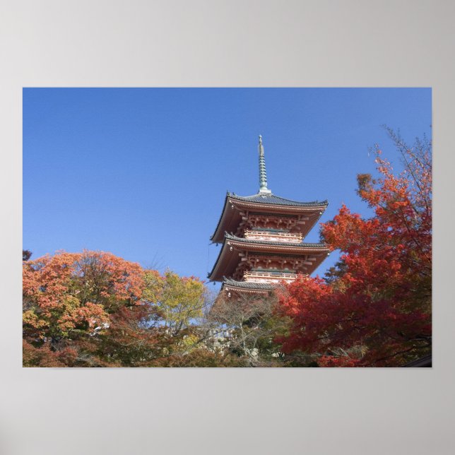 Japan, Kyoto, Pagod i höstfärger Poster (Framsidan)