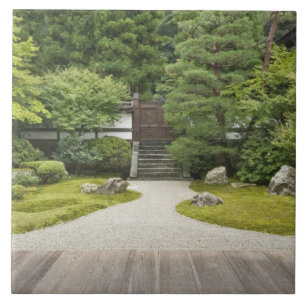 Japan, Kyoto, Sennyuji-tempelträdgården Kakelplatta