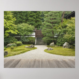 Japan, Kyoto, Sennyuji-tempelträdgården Poster