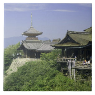 Japan, Kyoto, Utsikt från Kiyomizu-templet Kakelplatta