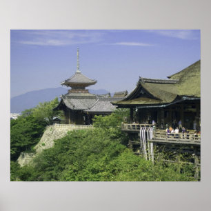 Japan, Kyoto, Utsikt från Kiyomizu-templet Poster