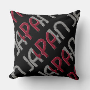 Japan Land Flagga Färg Typography Souvenir Kudde