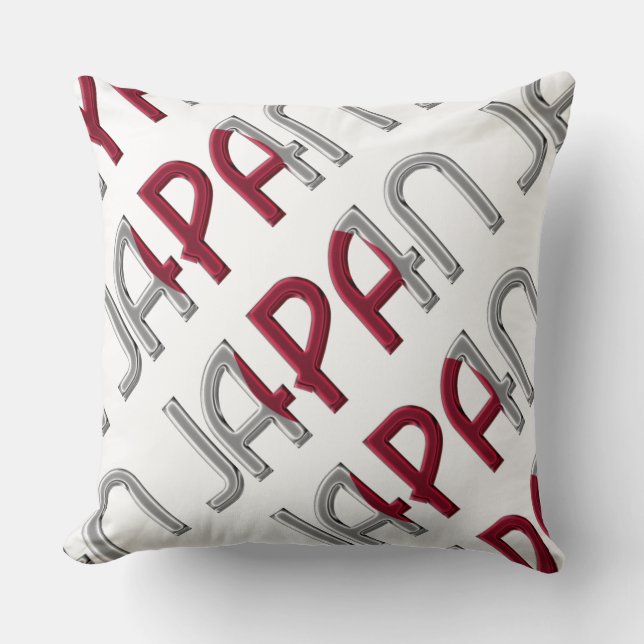 Japan Land Flagga Färg Typography Souvenir Kudde (Framsida)