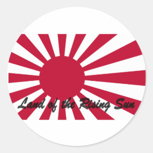 Japan - Land i Stigning sol Runt Klistermärke