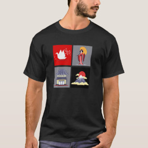 Japan Land Sakura Temple Mt Fuji Geisha T Shirt