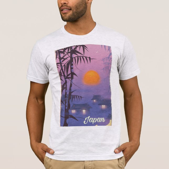 Japan landskap solnedgång t-shirt (Framsida)