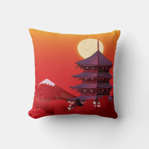 Japan landskapsresekartong kudde