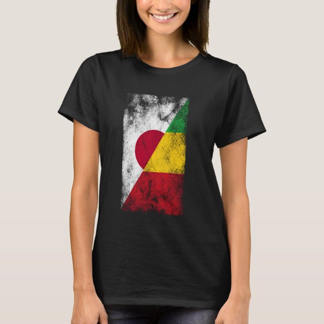 Japan Mali Flaggor - japanska maliska, malinsiska T Shirt (Framsida)