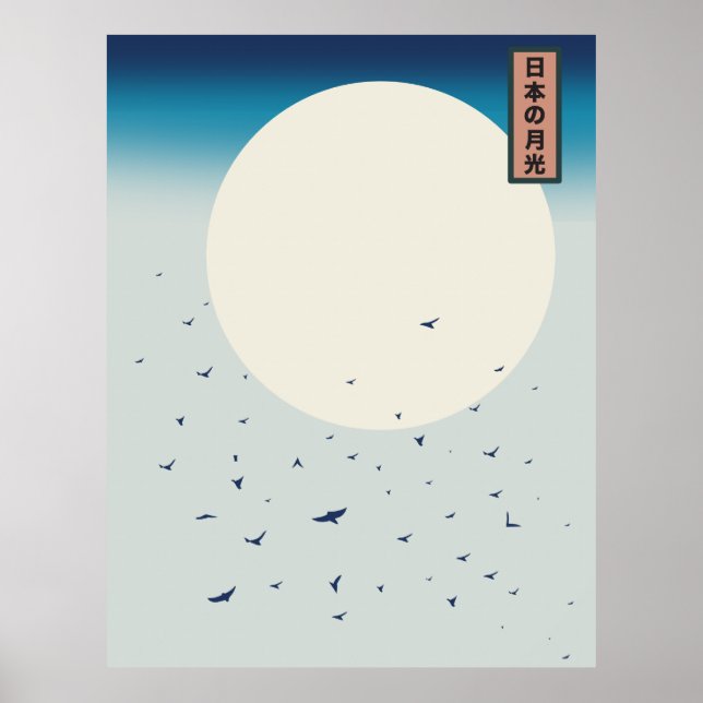 Japan månljus svalor poster (Framsidan)