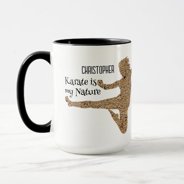 Japan Martial Arts Personlig Karate Silhouette Mugg (Vänster)