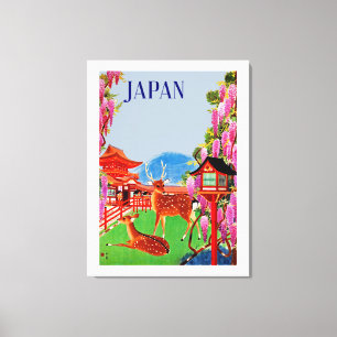 Japan med Hjort Canvastryck