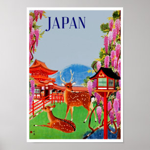 Japan med Hjort Poster