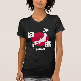 Japan med karta och flagga t shirt