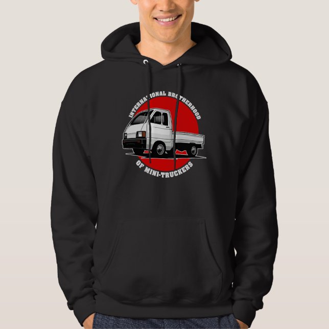 Japan Mini Lastbil Kei Car 4wd utanför väg Pappa L Hoodie (Framsida)