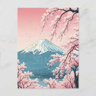 Japan Mont Fuji Fujisan Körsbärsblommor vykort