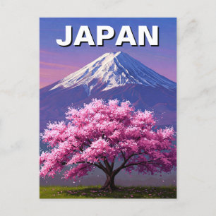 Japan Mont Fuji Fujisan Körsbärsblommor vykort