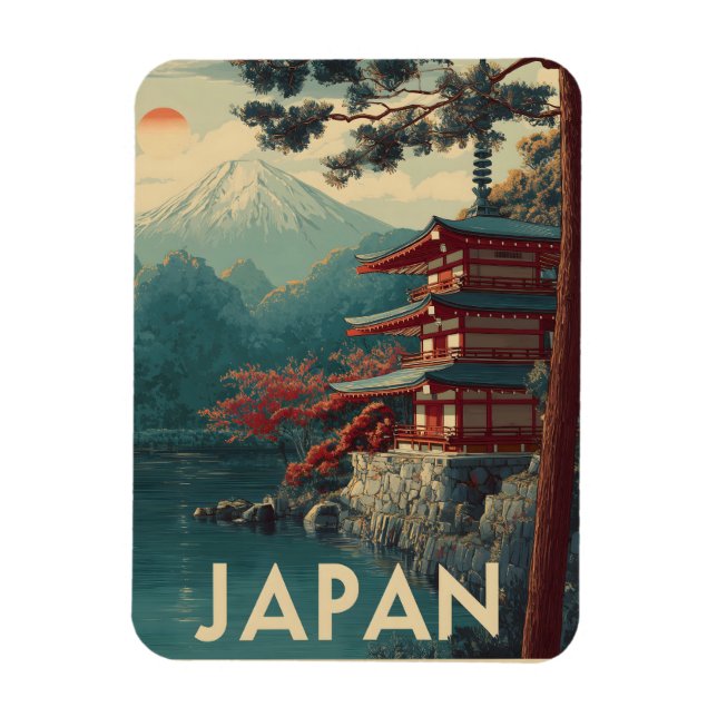 Japan Mont Fuji vintage Magnet (Vertikal)